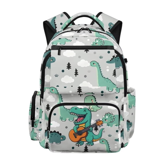 KUIFORTI Cute Dinosaur Print Kids School Backpack for Boys Water Resistant Toddler Bookbag with Laptop Compartment Shoulder Strap Back to School Gifts for Children