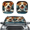 thumbnail image 1 of KUIFORTI Cute Dog Windshield Sun Shade 2-Piece Foldable Car Front Window Sunshade, Automotive Window Sunshades UV Ray Reflector Visor Shield Cover, 1 of 5