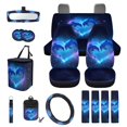 thumbnail image 1 of KUIFORTI Cute Dolphin Car Seat Covers Wear-Resistant 15 Pieces Car Accessories Full Set for Women Men Elastic Fabrics Washable Easy to Install Suitable for Cars, SUV and Truck, 1 of 7