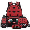 thumbnail image 1 of KUIFORTI Cute Ladybug 4Pcs Girls Backpack Set, Fashion School Bag with Lunch Box Pencil Case Water Bottle Sleeve for Elementary Middle School Kids Back to School Essentials Gifts, 1 of 7