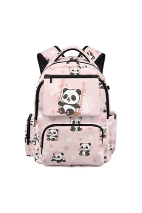 Cute Panda Kids School Backpack Lightweight Kids Bookbag with Front Pocket Casual Suitable for Elementary Primary Middle School