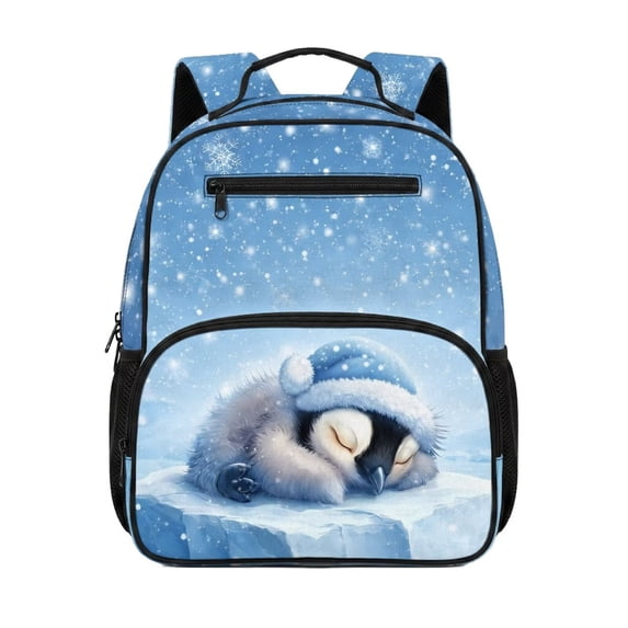KUIFORTI Cute Penguin Toddler Bookbag Kids School Bag with Multiple Storage Pockets Soft Girls Backpack for Kindergarten Preschool Back to School Supplies