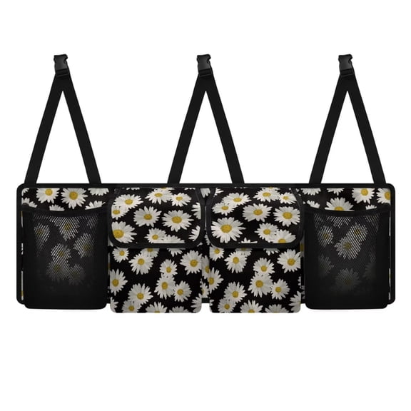 KUIFORTI Daisy Trunk Organizer for SUV, Black Car Backseat Trunk Organizer - Space Saving Auto Hanging Seat Back Storage - Multipurpose Cargo Accessory
