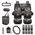 thumbnail image 1 of KUIFORTI Deer US Flag Car Seat Covers Full Set All-Season Protection 15 Pieces Automotive Rear Front Seat Protector Car Seat Belt Cover Soft Easy to Install for Most Sedan Truck SUV, 1 of 5
