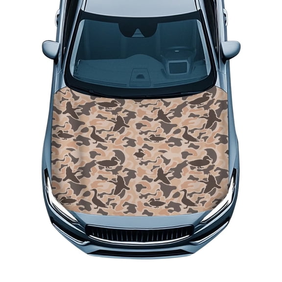 KUIFORTI Desert Duck Camo Car Hood Cover Durable Easy Install Car Hood Wrap Protector Can be Washed Fade-Resistant Vehicles Decorate Engine Fits Sedans Trucks SUVs Pickups