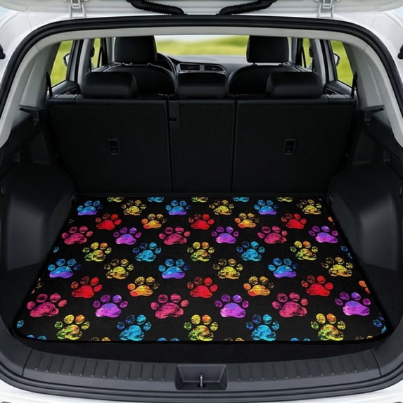 KUIFORTI Dog Paw Print SUV Trunk Mat Non Slip Trunk Protection Cargo Liner Stylish Vehicle Interior Accessories Fits Most Cars, SUVs & Trucks Car Cargo Liner