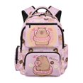 thumbnail image 1 of KUIFORTI Donut Capybara Kids School Backpack 17 Inch Casual Bookbag Girls Polyester Backpacks with Laptop Compartment for Elementary Primary Middle School, 1 of 7