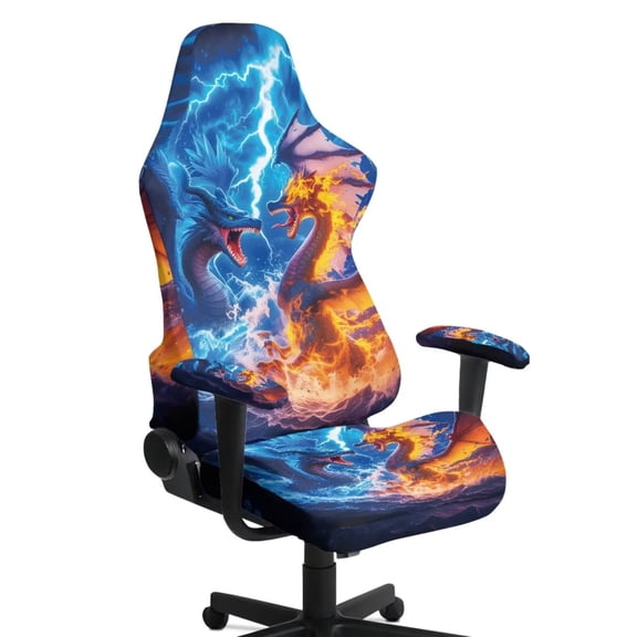 KUIFORTI Dragon Gaming Chair Covers Gaming Chair Seat Cover with 2Pcs Armrest Slipcover Dust Protection Non Slip Anti Scratch Pet Resistant Guard for Office and Computer Chairs