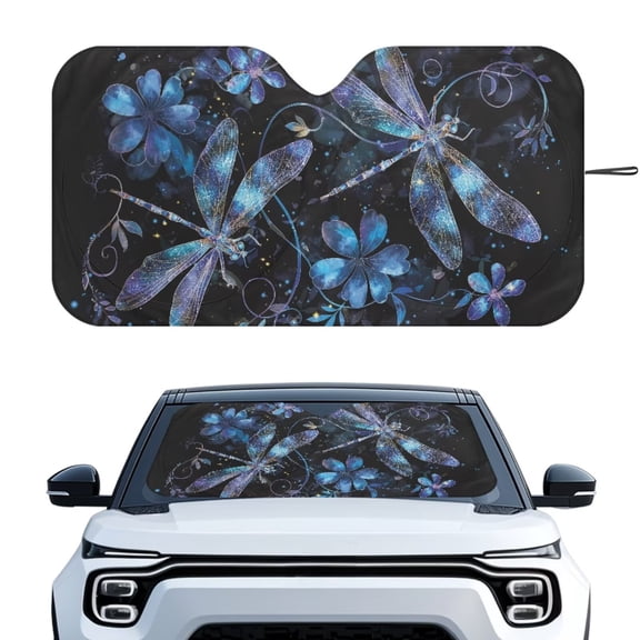 KUIFORTI Dragonfly Windshield Sun Shade Large Sunshades for Women, Car Sunscreen for Sun UV Rays - Visor Protector Keeps Vehicle Cool
