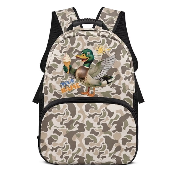 KUIFORTI Duck Camo Kids Bookbag Comfortable Lightweight Girls School Backpack with Multiple Organizer Pockets Side Pockets for Kids Teens Elementary Middle School