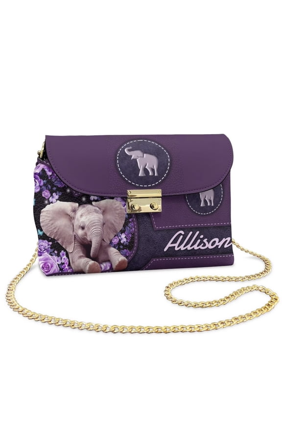 Elephant Womens Crossbody Flap Bag Fashion Hard-Wearing Woman Shoulder Bag Handbags Comfortable Small Bag with Removable Chain for Concerts