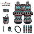 thumbnail image 1 of KUIFORTI Ethnic Style Pattern Car Seat Covers Full Set 15 Piece Seat Covers Steering Wheel Cover Seatbelt Covers Cup Coasters Car Garbage Bag Air Vent Storage Bag Rear View Mirror Cover Keychain, 1 of 6