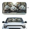 thumbnail image 1 of KUIFORTI Extra Large Windshield Sun Shade Foldable Car Front Window Sunshade for Most Cars SUV Truck Heat Blocker Visor Protector Blocks Max UV Rays and Keeps Your Vehicle Cool, Cute Pandas, 1 of 6