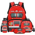 thumbnail image 1 of KUIFORTI Fire Engine Fashion Backpack with Lunchbox Boys School Bag Pencil Pouch Kid Backpack Set of 4 for Elementary Primary Middle School Back to School Essentials Gifts, 1 of 7