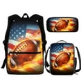 KUIFORTI Football Backpack for School Boys Bookbag with Lunch Box and
