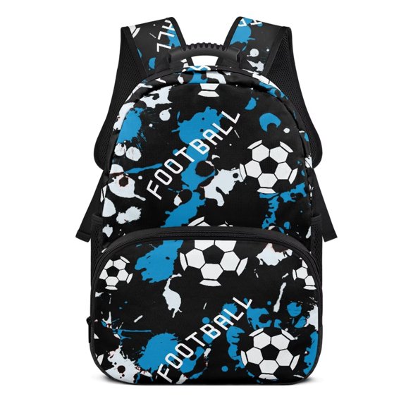 KUIFORTI Football Print Kids Backpack Boys School Bag Lightweight Durable with Adjustable Straps Multiple Storage Pockets for Elementary Middle