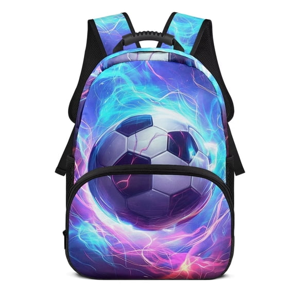 KUIFORTI Football Print Kids Backpack Large Capacity Childrens Backpack with Front Pockets Adjustable Straps for Elementary Middle Daily Use Back to School Gifts for Boys