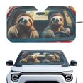 thumbnail image 1 of KUIFORTI Front Windshield Shade Cute Sloth Auto Sunshade for Car Truck SUV-Blocks UV Rays, 66.53" X 34.44" Auto Sun Visor Protector-Keeps Your Vehicle Cool, 1 of 6