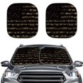 thumbnail image 1 of KUIFORTI Front Windshield Sun Shade American Flag Car Sun Shade for Front Window, 2 Pieces Auto Sun Visor Heat Protection, Universal Car Sunscreen Blocks UV Rays, 1 of 5