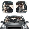 thumbnail image 1 of KUIFORTI Front Windshield Sun Shade Cute Dog, 2 Piece Foldable Car Shade Front Windshield Cover, Automotive Interior Sun Protection, 1 of 5