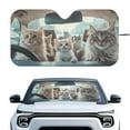 thumbnail image 1 of KUIFORTI Funny Cat Car Windshield Sunshade Foldable Car Windshield Sun Shade Cover, 66.53" x 34.44" Front Window Heat Insulation Protection, for Auto Sedan, SUV Accessories, 1 of 6