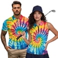 thumbnail image 1 of KUIFORTI Funny Couple Golf Shirts Rainbow Tie Dye Women Sport Cloth Moisture Wicking Suitable for Tennis Enthusiasts Machine Washable Soft and Comfortable, 1 of 6