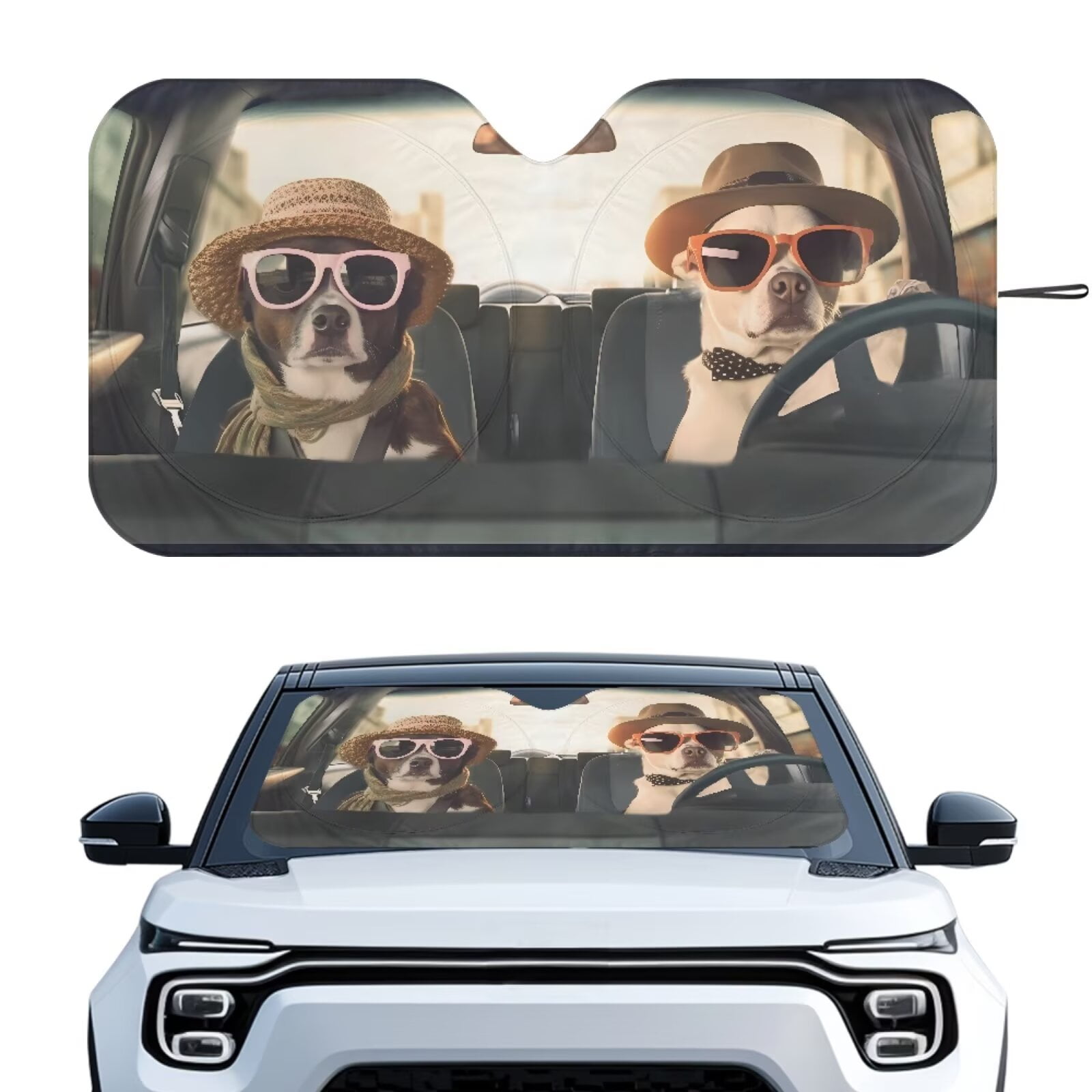 Car Windshield Sunshade Cover Foldable Black Eyes Automotive Sun Shade Visor Window Uv Reflector Cars SUV Trucks Keep Car Cool - 34