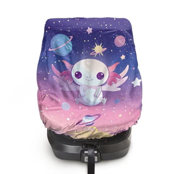 KUIFORTI Galaxy Axolotl Car Seat Cover Baby Car Seat Sunshade Covers, Infant Auto Seats Heat Protector Keeps Baby Infant Toddler Cool - Auto Window Sun Protection Reflector UV Ray Helpers