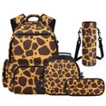 thumbnail image 1 of KUIFORTI Giraffe Pattern Girls Backpack Set 4Pcs, Lightweight School Bag with Lunch Bag Pencil Case for Elementary Primary Middle School Back to School Supplies, 1 of 6