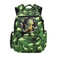 thumbnail image 1 of KUIFORTI Green Dinosaur Boys Backpack Kids School Bag 17 Inch Polyester with Side Pockets Comfortable Adjustable Straps for Students for Elementary, 1 of 7