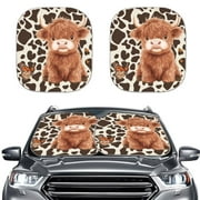 KUIFORTI Highland Cow Windshield Sun Shade Foldable Cute Windshield Cover, Universal Auto Sun Visor for Car Windshield, Keeps Vehicle Cool-UV Ray Protector Sunshade-Easy to Use
