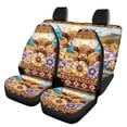 thumbnail image 1 of KUIFORTI Hippie Flower Car Seat Covers Full Set 4 Pcs Front Seats and Rear Bench Cover Protector Highland Cow Removable Automotive Accessories Easy to Install Universal Fit Most Cars, 1 of 7
