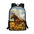 thumbnail image 1 of KUIFORTI Horse Boys Bookbag Age 10-12 Sunflower School Backpack For Teens Girls Middle School High School Bookbag Big Capacity Casual Double Zipper Closure Backpack Animal Print, 1 of 6