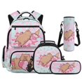 thumbnail image 1 of KUIFORTI Ice Cream Capybara Elementary Backpack Set with Lunch Box, 4Pcs Kids School Bag for Girls, Adorable Bookbag with Pencil Pouch & Water Bottle Sleeve for Back to School Gifts, 1 of 6