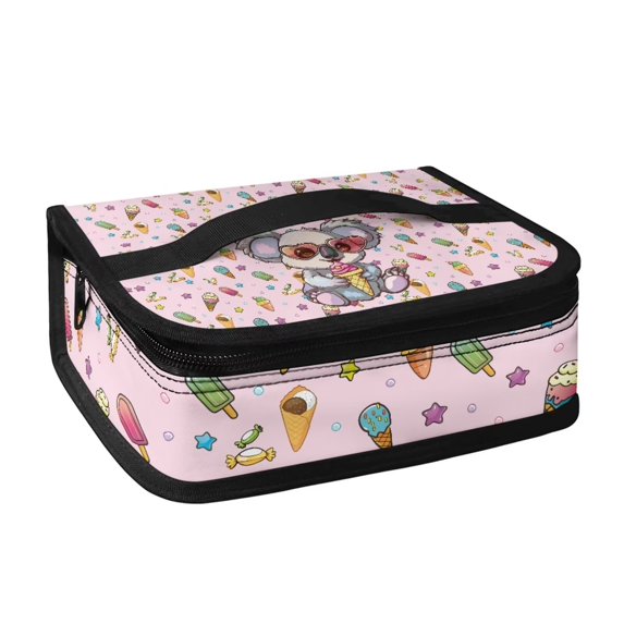 KUIFORTI Insulated Lunch Bag Small Kids Backpack Thermal Cooler Bag School Zipper Pouch Satchel Bag with Pocket, Ice Cream Koala Print