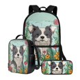 thumbnail image 1 of KUIFORTI Insulated Lunch Box Laptop Backpack Pencil Case 3 Pack Cooler Bag Messenger Bag Accessories, Border Collie Print, 1 of 7