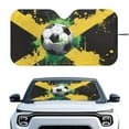 thumbnail image 1 of KUIFORTI Jamaica Flag Sun Visor for Car Windshield Funny Soccer Ball Sun Shade All-Weather Windshield Protector | 66.53"x34.44" Foldable Sun Shield for Winter Frost & Summer Heat, 1 of 6