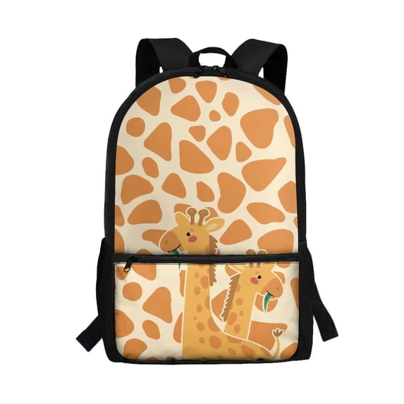 KUIFORTI Kids Girls Boys Schoolbag Ergonomic Backpack 17 Inch Students School Stationery Bag for Teens Children Toddlers, Cartoon Giraffe
