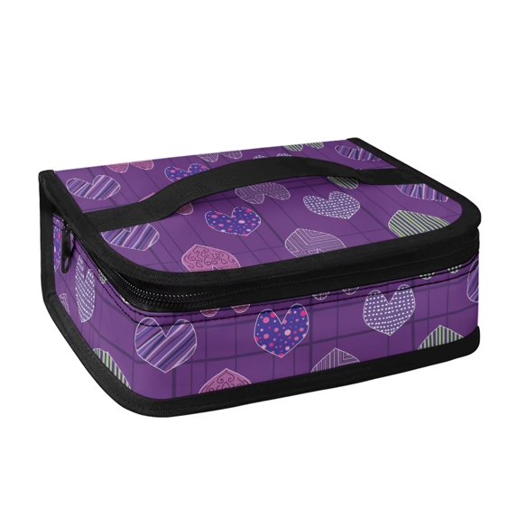 KUIFORTI Love Print Lunch Box Reusable Women Laptop Tote Bag Ice Packs Women Lunch Bag Wallet Zipper Purse Easy Clean