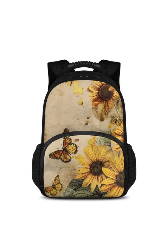 Lunch Backpack Insulated Cooler Backpack for Women Backpack with Lunch Compartment, Sunflower Butterfly Backpack Laptop Bag for Work Camping Hiking Travel Daypack Packsack