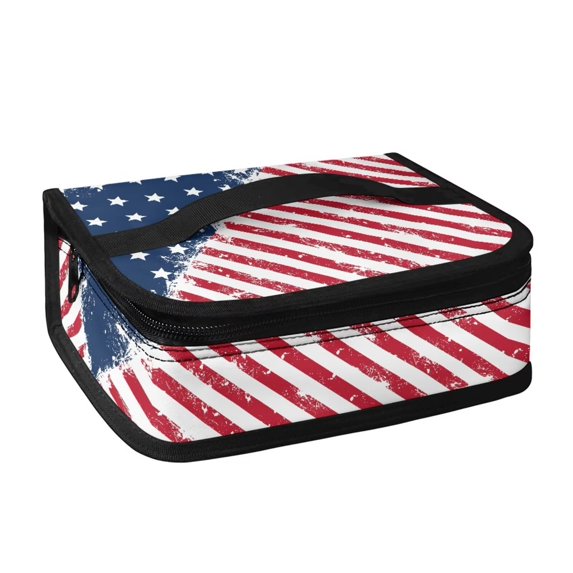 KUIFORTI Lunch Bag Cooler Bag Women Lunch Purse Reusable Small Ice Packs Handbag Lunch Box Inside Purse with Handle, American Star Print