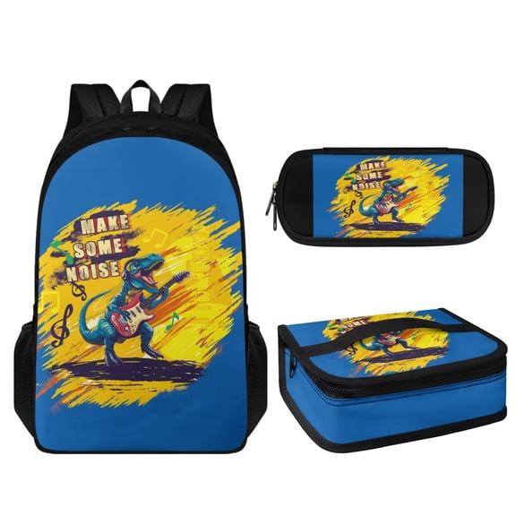 KUIFORTI Lunch Bag Large Capacity Lunch Bag Backpack Food Container Cooler Bag Accessories, Make Some Noise Dinosaur