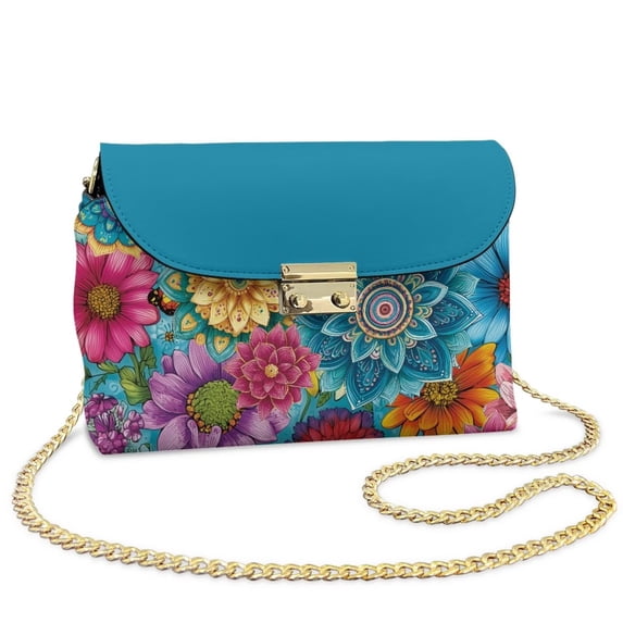 KUIFORTI Mandala Floral Crossbody Leather Bag Trendy Cell Phone Women's Shoulder Handbags Functional Comfortable Shoulder Bag for Women for Day & Night