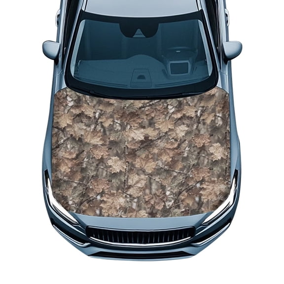 KUIFORTI Maple Leaf Camo Car Hood Cover All-Weather Car Hood Wrap Protector Universal Fit Easy Install Removable Auto Hood Decoration Fits Most Sedans Trucks SUVs Pickup