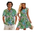 thumbnail image 1 of KUIFORTI Matching Couples Outfits Lightweight Tropical Palm Leaf Casual Beach Vacation Party Shirt Soft and Comfortable for Beach Seaside Lightweight Quick-dry, 1 of 7