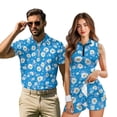 thumbnail image 1 of KUIFORTI Matching Golf Shirts for Couple Blue Daisy Matching Couple Sport Shirts Quarter Zip Woman Golf Clothing Set Quick Dry Breathable Fabric for Golf,Tennis,Hiking,Running,Gym, 1 of 7