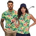thumbnail image 1 of KUIFORTI Matching Golf Shirts for Couple Moisture Wicking Hawaiian Tropical Floral Quick Dry Funny Men Women Matching Couple Golf Shirts Breathable Fabric Washable Suitable for Outdoor Sports, 1 of 6