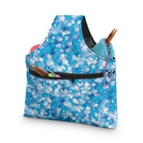 KUIFORTI Mermaid Yarn Bag Knitting Bag Accessories Crochet Bag Organizer Tote Travel Project Bag Lightweight Yarn Bags Yarn Holder for Knitting on the Go, Size L