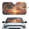 thumbnail image 1 of KUIFORTI Mirror Cut Car Windshield Sun Shade Foldable Automotive Sun Blocker for Front Windshields 66.53"×34.44" Premium Sun Protection for Cars, Trucks & SUVs, Palm Tree, 1 of 5