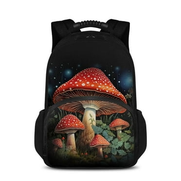 KUIFORTI Mushroom Backpacks Work Backpack for Women Cooler Backpack with Lunch Box Compartment, Large Travel Rucksack Laptop Lunch Backpacks